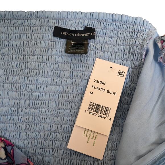 French Connection Womens M Hallie Peplum Halter Top in Placid Blue NEW - Picture 9 of 11